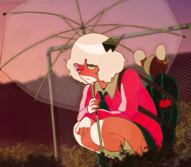 Rorochan as depicted in the music video of the song "Ruru's suicide video"
