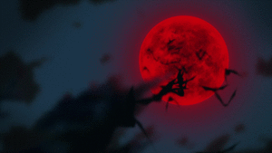 Blood moon before clown face from ahs and a screamer.gif