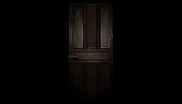 The wooden door.