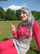 An Islamic woman with slightly provocative clothes.